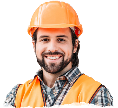 Bauleiter von D&A Facility Solutions mit Schutzhelm
